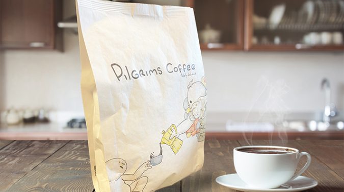 Plastic-free recyclable quad packs for coffee